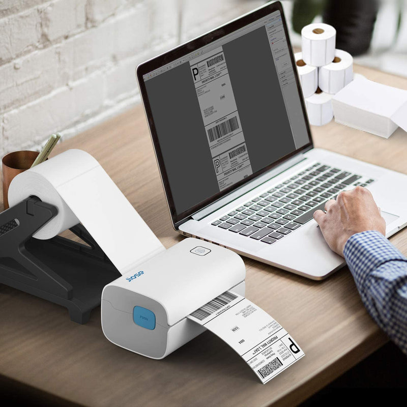 [Australia - AusPower] - Jiose Label Holder, Thermal Label Holder for Rolls and Fan-Fold Labels, Work with Desktop Label Printer (Black) 