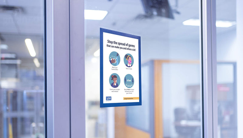 [Australia - AusPower] - Magnetrip Self-Adhesive A4 Magnetic Document Holder, 8.5x11 Sign Holder, Blue (4-Pack) 