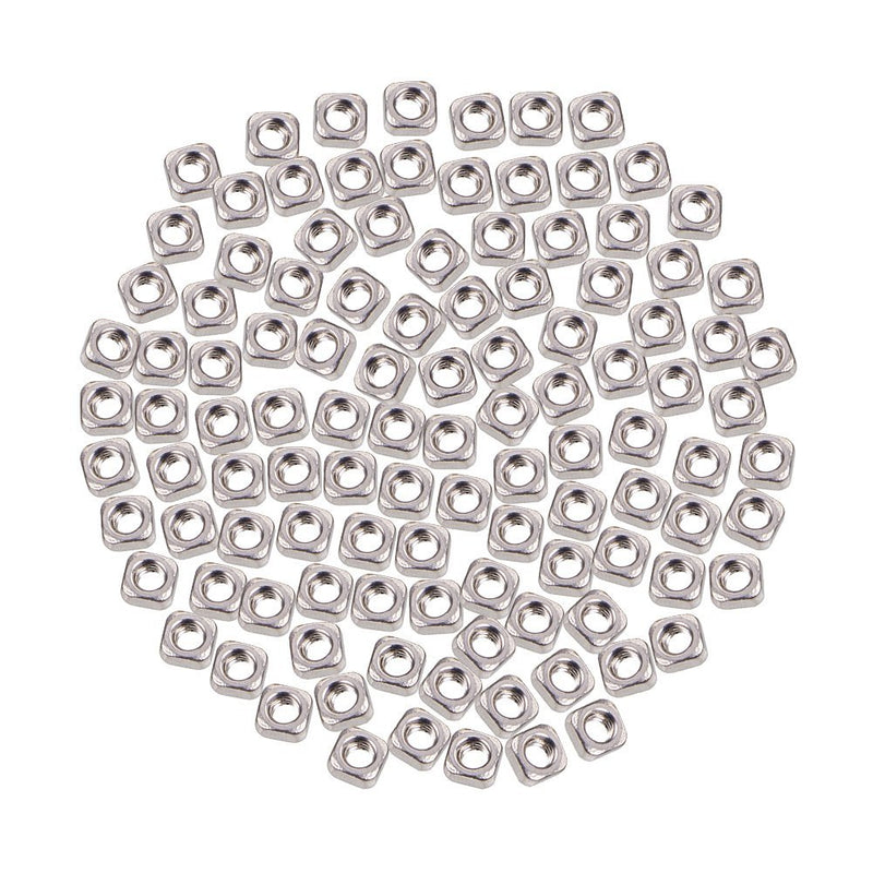 [Australia - AusPower] - INCREWAY Square Nuts, 200 Pcs 304 Stainless Steel M3 Square Nuts Machine Screw Nuts Metric Coarse Nuts with Box 
