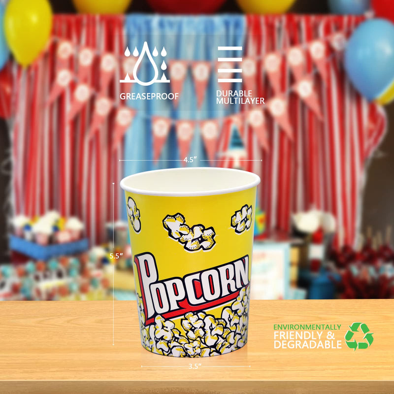 [Australia - AusPower] - 32 Oz Popcorn Boxes (44 Pack) Disposable Popcorn Buckets Classic Popcorn Cups Cute Paper Popcorn Containers Popcorn Bars, Movie Nights, Carnivals, Fundraisers, Birthday Parties, Wedding 32oz 