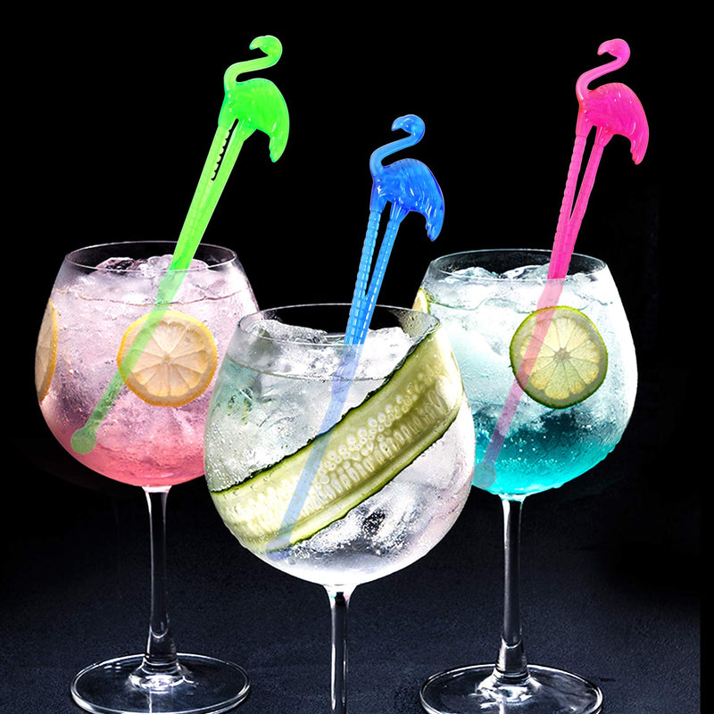 [Australia - AusPower] - Honbay 50PCS Fun Swizzle Sticks Tropical Flamingo Shaped Cocktail Ice Drink Stirrers 