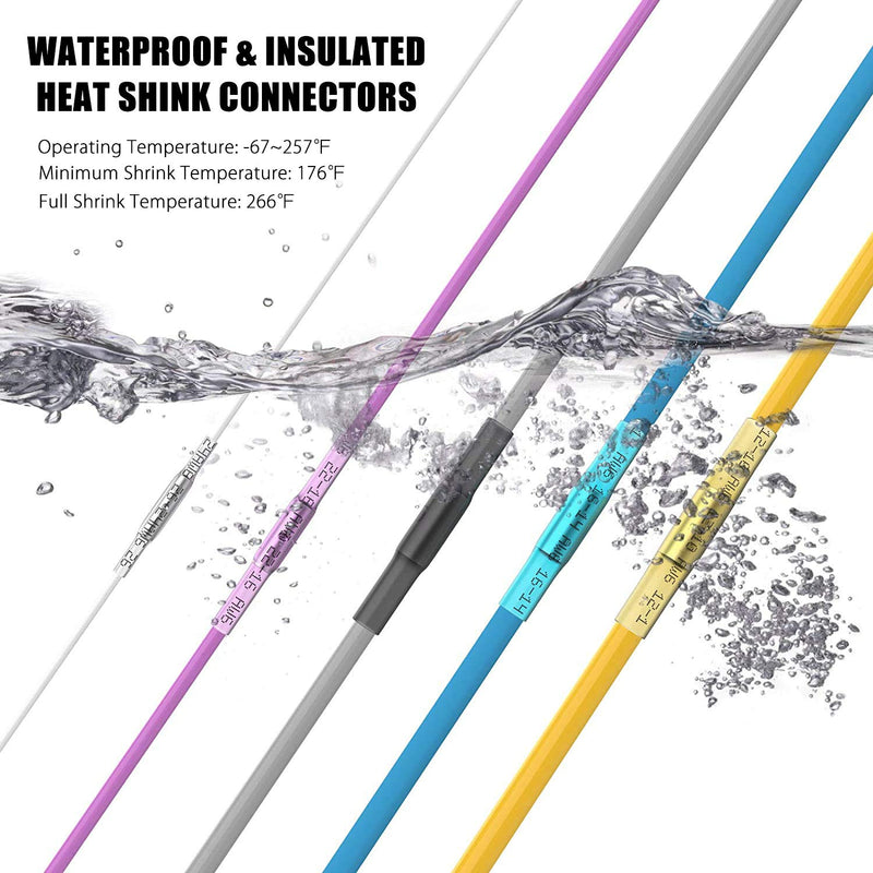[Australia - AusPower] - Heat Shrink Butt Wire Connectors, 100Pcs 22-16 AWG Red Insulated Waterproof Electrical Wire Connectors Automotive Marine Grade Wire Crimp Terminals Butt Splices, Ideal for Boat, Truck, Red [22-16 AWG] x 100 1 