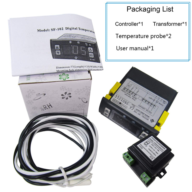 [Australia - AusPower] - MXBAOHENG Electronic Temperature Controller SF-102 Digital Display Freezer Thermostat 110V 