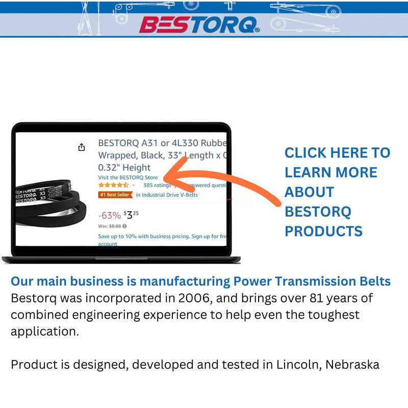 [Australia - AusPower] - BESTORQ A79 or 4L810 Rubber V-Belt, Wrapped, Black, 81" Length x 0.5" Width x 0.32" Height, Pack of 2 