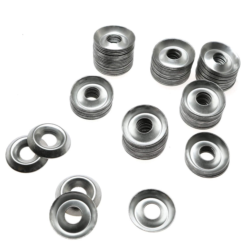 [Australia - AusPower] - PSCCO 100pcs #8 304 Stainless Steel Countersunk Finish Cup Washers Gasket Fasteners 