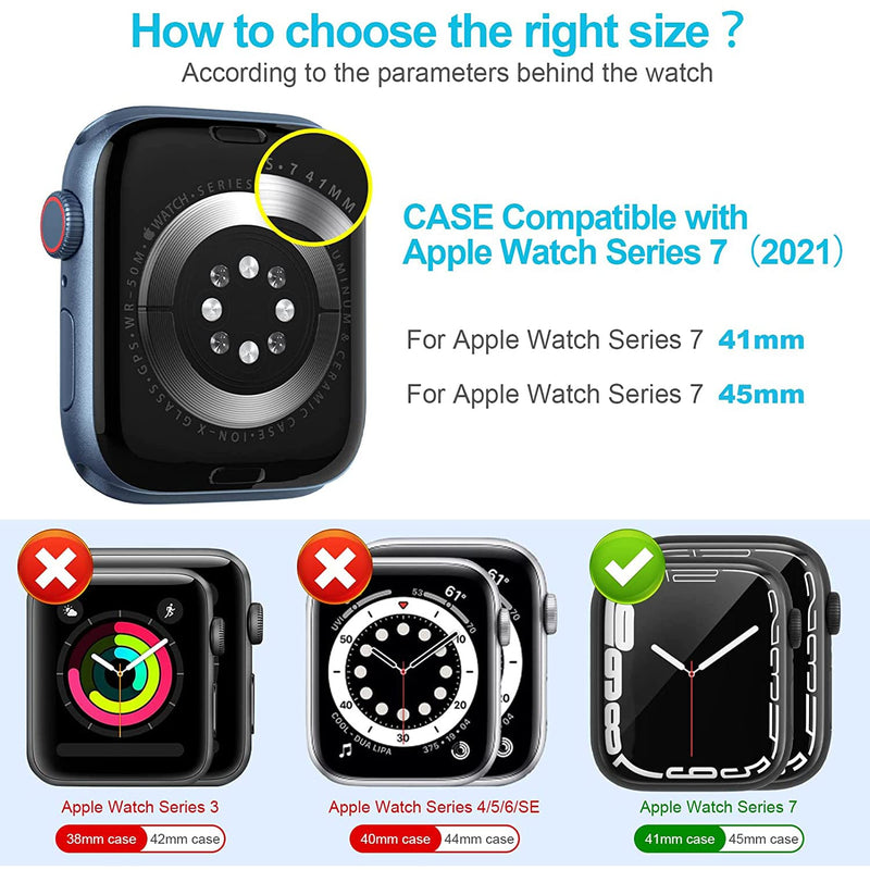 [Australia - AusPower] - [3 Pack] Miimall Compatible Apple Watch Series 7 45mm Case Screen Protector, Clear Ultra-Thin Soft TPU Anti-Scratch All Around Protective Bumper Cover Case for Apple Watch 45mm Series 7 Accessories 