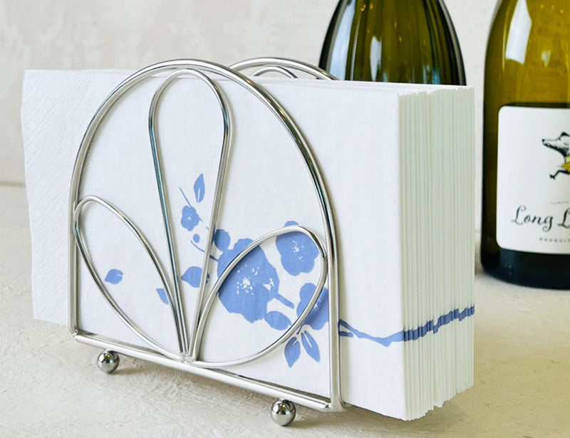 [Australia - AusPower] - LEVIMETREE Silver Napkin Holder - Stainless Steel Napkin Holders for Tables Modern Serviette Holder Tissue Dispenser Perfect for Outdoor Events - Dining Table Napkin Holder, Lazy Susans Napkin Holder 