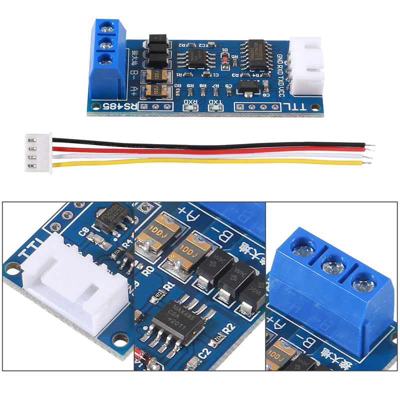 [Australia - AusPower] - 2Pack TTL to RS485 Adapter Module, 485 to TTL 3.3V/5.0V Signals Serial Port Power Supply Converter with Indicator Lights 