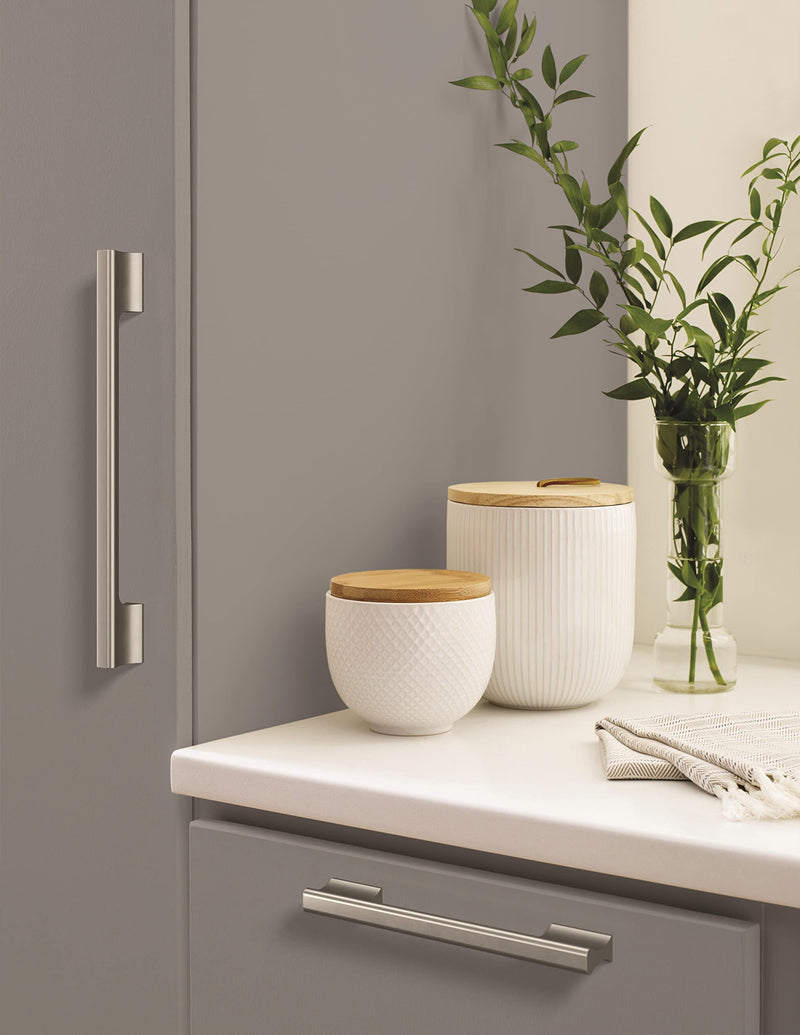 [Australia - AusPower] - Amerock | Cabinet Pull | Satin Nickel | 8-13/16 inch (224 mm) Center-to-Center | Status | 1 Pack | Drawer Pull | Cabinet Handle | Cabinet Hardware 8-13/16 in. Center-to-Center 
