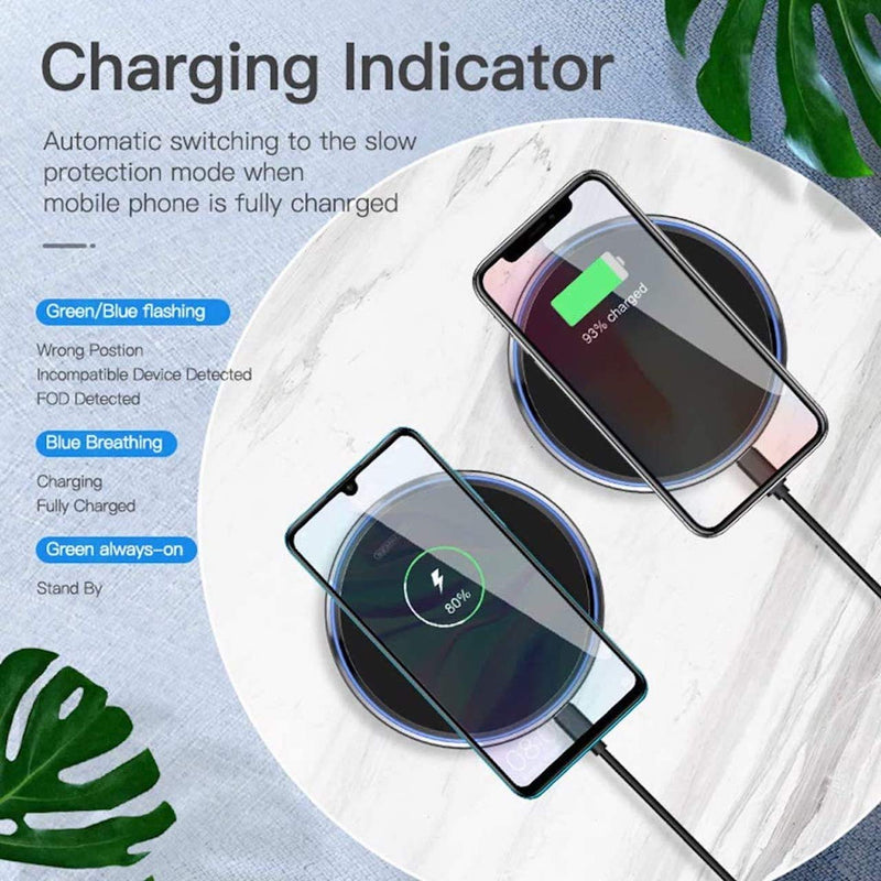 [Australia - AusPower] - KUULAA Wireless Charger, PowerWave Pad Qi-Certified 10W Max for iPhone SE (2020), 11, 11 Pro, 11 Pro Max, Xs Max, XR, XS, X, 8, 8 Plus, AirPods, Galaxy S20 S10 S9 S8, Note 10 9 8 (No AC Adapter) 