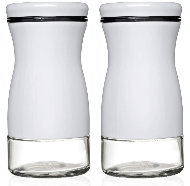 [Australia - AusPower] - CHEFVANTAGE Salt and Pepper Shakers Set with Adjustable Pour Holes - White 
