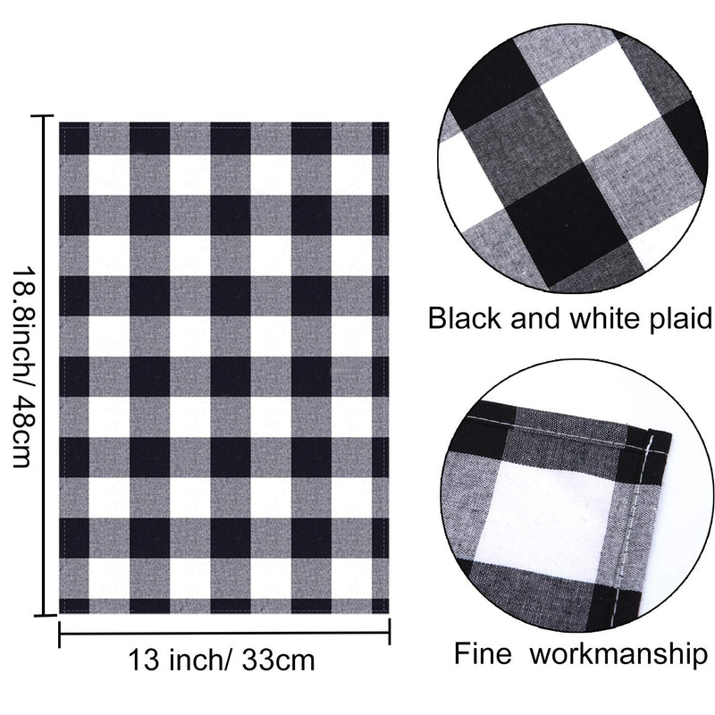 [Australia - AusPower] - Aneco 4 Pack Buffalo Plaid Placemats Checkered Place Mats Double Layer Placemats 13 x 19 Inches Decorative Kitchen Cotton Table Placemats, Black and White 