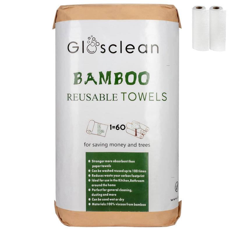 [Australia - AusPower] - Bamboo Paper Towels Rolls | Reusable Paper Towels | ECO FRIENDLY Products for Home Cleaning | Washable Regular Kitchen Paper Towels (40 Sheets) 