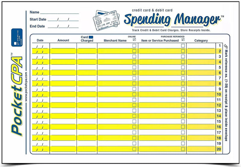 [Australia - AusPower] - Credit Card Spending Envelopes. Large Envelopes with Ledger to Record & Track Purchases. Stores Receipts. Matches Receipts & Purchases to Charges on Monthly Statements. Budget Organizer. 12/Pack. 