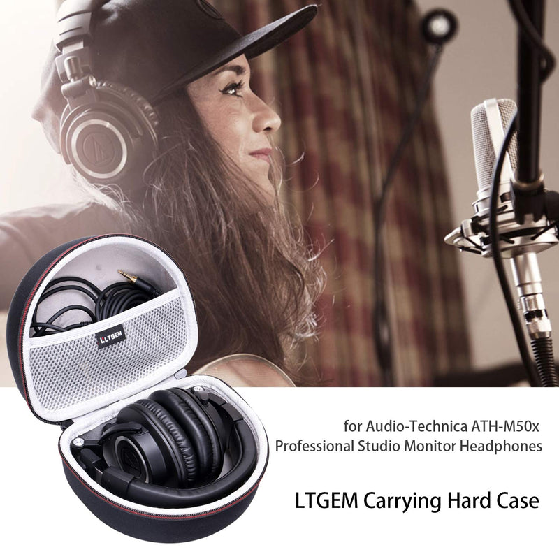 [Australia - AusPower] - LTGEM Storage Travel Protective Carrying Case for Audio-Technica ATH-M50X/M30x/M20X/M20xBT/M40x/M50xBT2/M60X/M70X/ATH-M50xSTS XLR Professional Studio Monitor Headphones(Black+Grey) Grey 