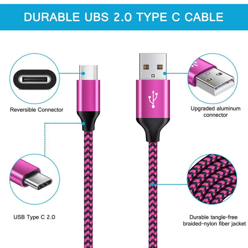 [Australia - AusPower] - USB Type C Cable Fast Charging C Charger Cord 3 Pack Compatible Moto G Stylus/Play/Power(2021),Razr,G9 Power/Plus/Play, Samsung Galaxy S22/S21/S20 Fe Ultra 5G,S10,Note20 Ultra 5g/10/9 A51 M51 A12 A11 