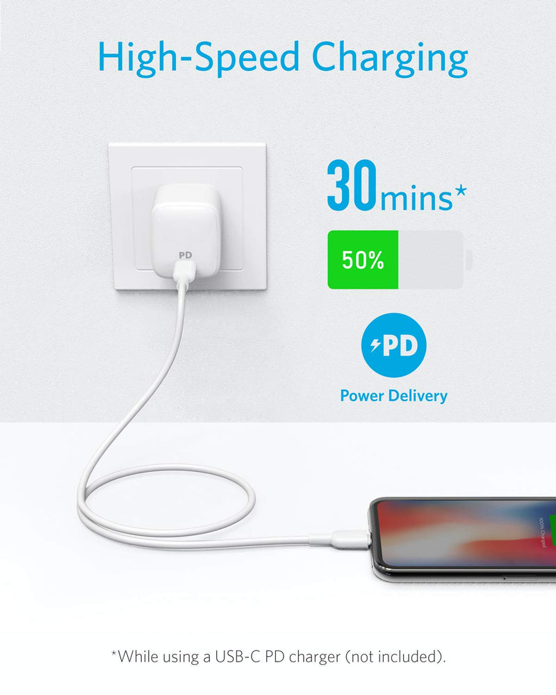 [Australia - AusPower] - Anker USB C to Lightning Cable [6ft, 2-Pack MFi Certified] Powerline II for iPhone 13 13 Pro 12 11 X XS XR 8 Plus AirPods Pro, Supports Power Delivery (White) 