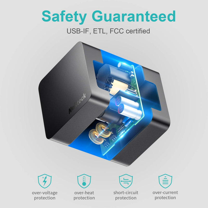 [Australia - AusPower] - Nekteck 60W USB C Charger [GaN Tech], PD 3.0 Fast Charger[USB-IF & ETL Certified] with Foldable Plug, Compatible with MacBook Air/Pro, iPad Air/Pro, iPhone 13 Pro Max, Switch, Galaxy, Pixel and More. 