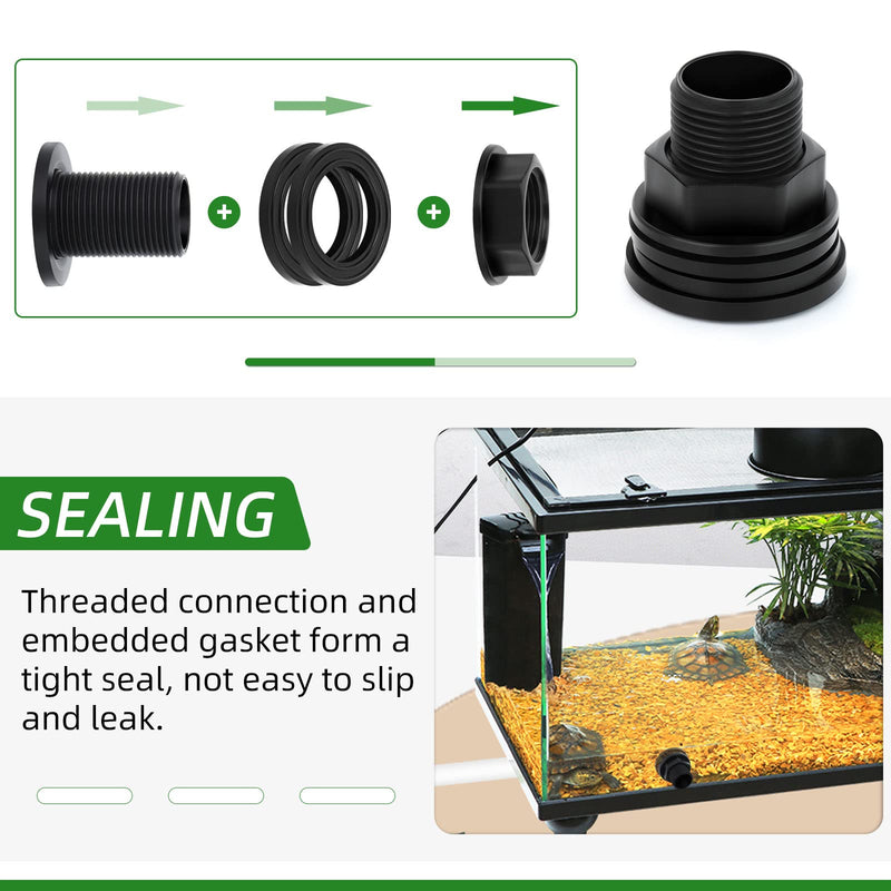 [Australia - AusPower] - TAISHER 5PCS Black PVC 3/4'' Male × 1/2'' Female Bulkhead Tank Connector Adapter Fitting with Gasket for Water Tank, Rain barrels, Aquariums, Bathtubs and Sink 3/4'' Male × 1/2'' Female(PVC) 5 