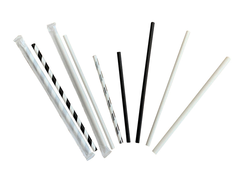 [Australia - AusPower] - Kingseal Disposable Paper Cocktail Straws, Stirrers, Unwrapped, 5.75 Inch Length x 6mm Diameter, Black,"Jumbo" Size, Biodegradable, Earth Friendly, Bulk Pack - 500 Straws per Box 1 