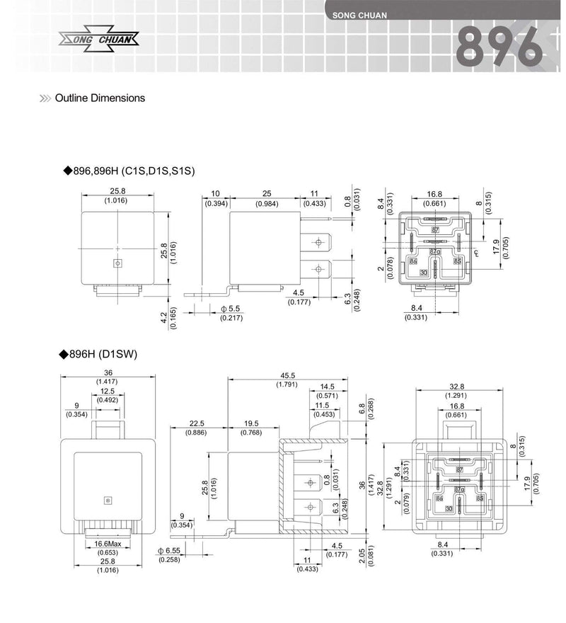 [Australia - AusPower] - Song Chuan 896H-1CH-D1SF Weatherproof, 12VDC, 1 Form C SPDT 12V 50A 