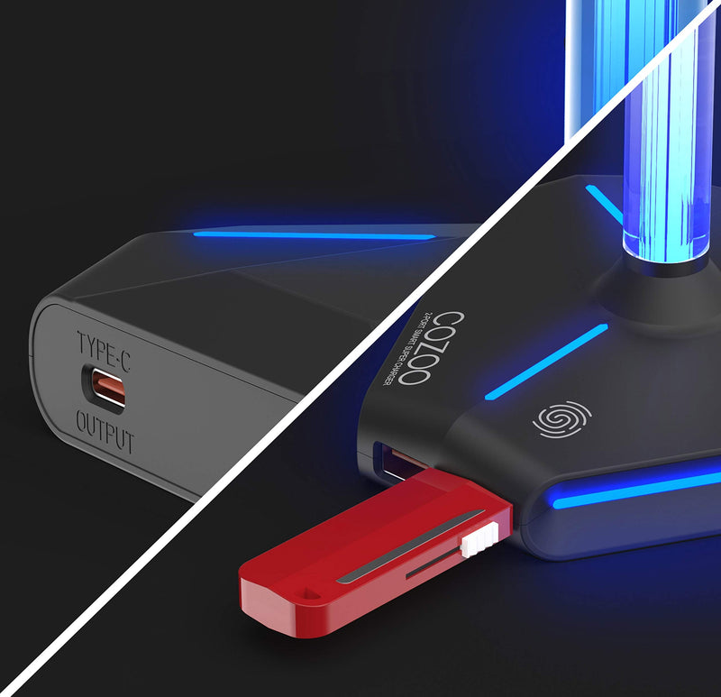 [Australia - AusPower] - COZOO RGB Headphone Stand with 2 USB2.0 Extension Charging Port Extender Cord,Headset Stand Holder for Gamer Desktop Table Game Earphone Accessories 