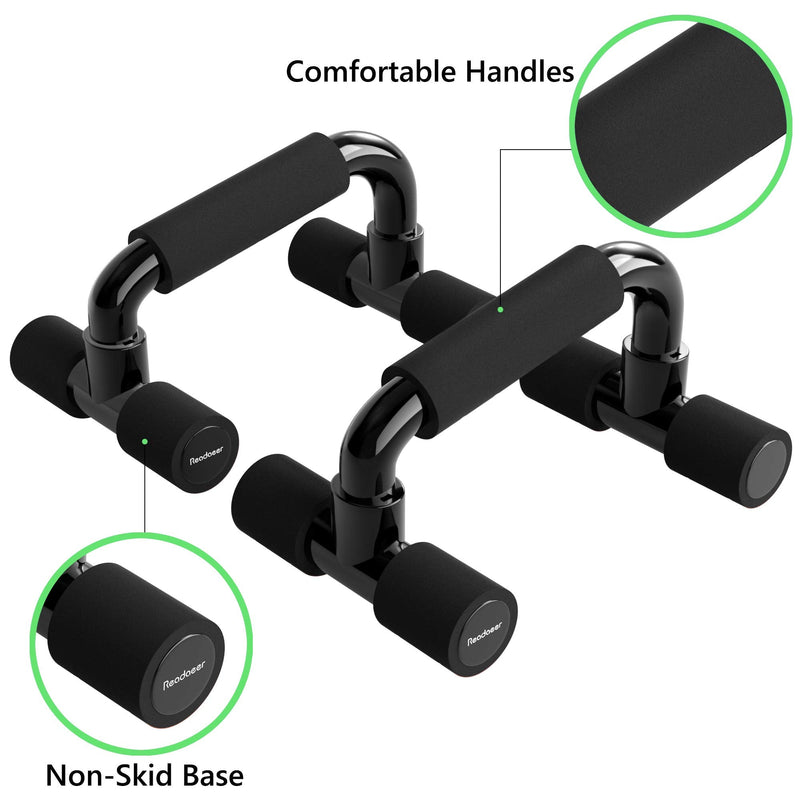 [Australia - AusPower] - READAEER Push Up Bars Gym Exercise Equipment Fitness 1 Pair Pushup Handles with Cushioned Foam Grip and Non-Slip Sturdy Structure Push Up Bars for Men & Women 
