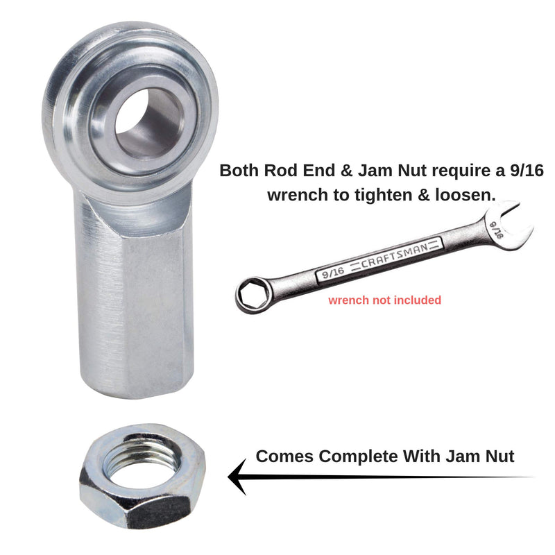 [Australia - AusPower] - Rod End 3/8 x 3/8-24 ECF6 Female Economy Right Hand Rod End Bearing with Jam Nut Included Heim Joint Rod End Direct 