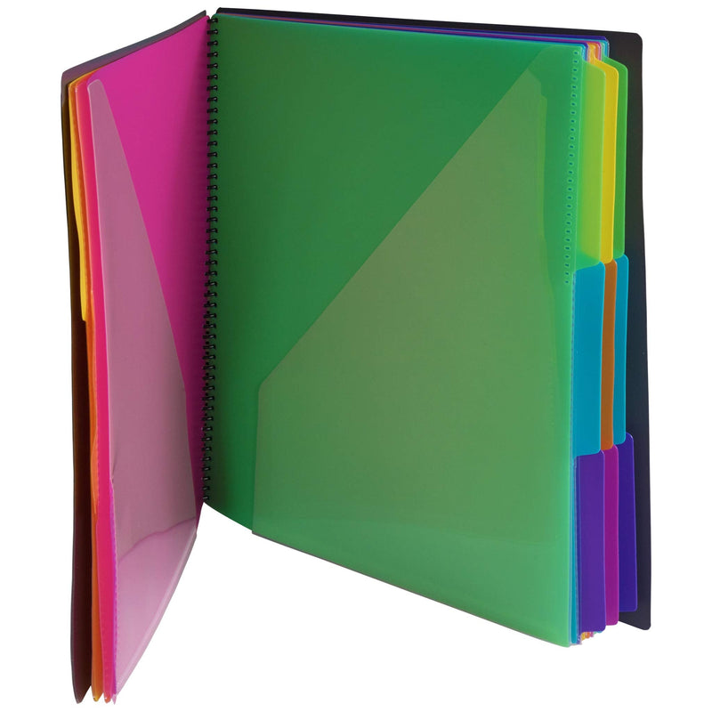 [Australia - AusPower] - JAM PAPER Plastic Multi Pocket Folder - 24 Pocket Organizer - Smoke Grey - 10 1/2 x 11 1/2 - Sold Individually 24 Pockets 