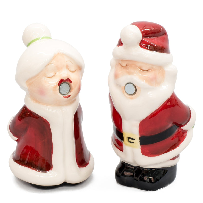 [Australia - AusPower] - Pacific Trading Santa and Mrs Claus Kissing Ceramic Salt and Pepper Shaker Set 