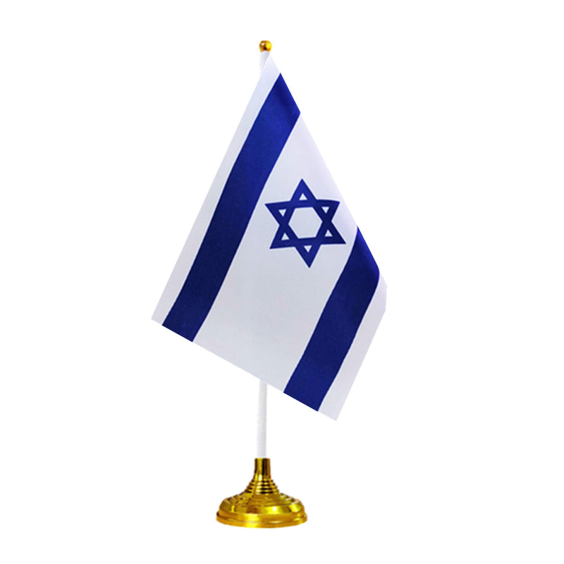 [Australia - AusPower] - 24 Pieces Israel Desk Flags with Stands Base,Small Mini Deluxe Israeli Table Flags Set,8 x 5.5 inches Miniature Desktop Flags,Home Desk Decoration,Table Decorations,Festival Events Celebration 