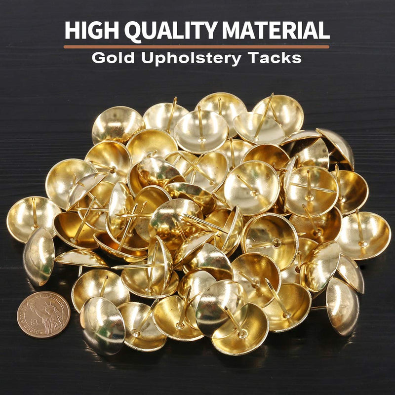 [Australia - AusPower] - Keadic 60Pcs 1-3/16"(30mm) Antique Upholstery Tacks Furniture Nails Pins Assortment Kit for Upholstered Furniture Cork Board or DIY Projects - Gold 1-3/16"(30mm) - 60Pcs 
