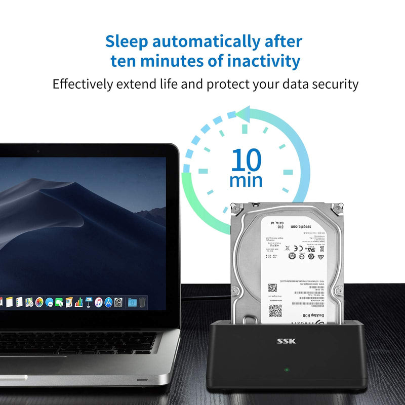 [Australia - AusPower] - SSK USB 3.0 to SATA External Hard Drive Docking Station Enclosure Adapter for 2.5 & 3.5 Inch HDD SSD SATA, Super Speed up to 5Gbps, Support UASP no Drivers Needed(16TB Supports) 