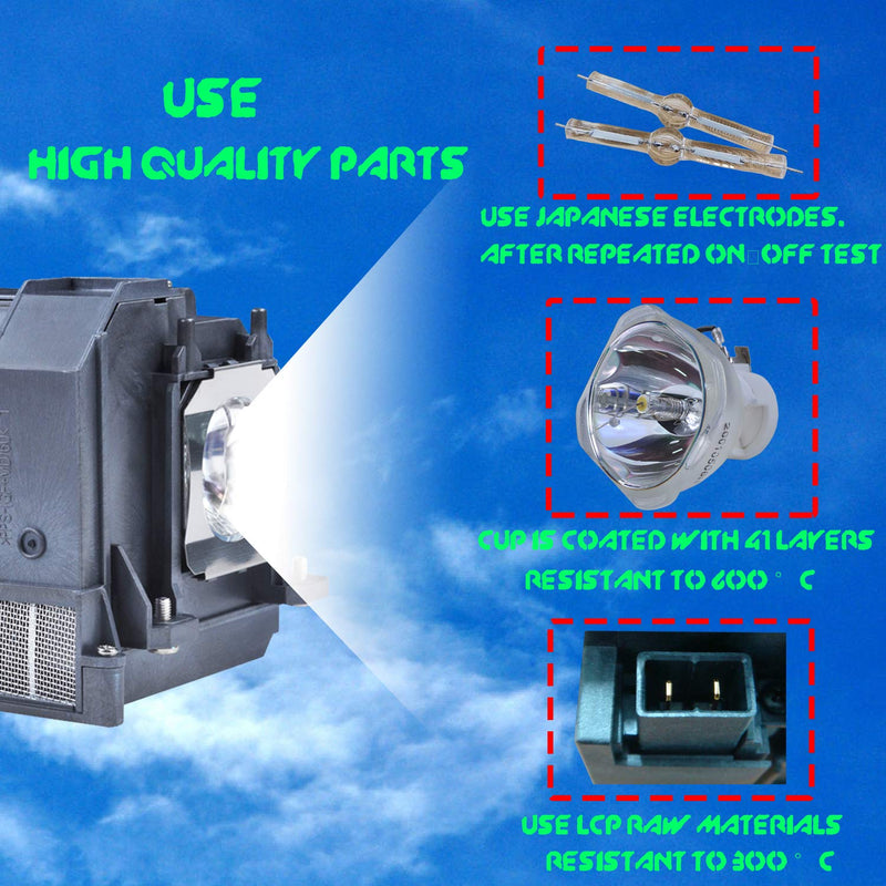 [Australia - AusPower] - Powerlite 480 Bulb for ELPLP71 V13H010L71 Epson brightlink 485wi brightlink 475wi powerlite 480 Projector Replacement Lamp with housing. 