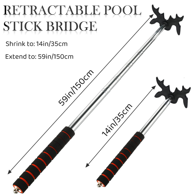 [Australia - AusPower] - Skylety Retractable Billiard Cue Stick Bridge with Bridge Head, Billiard Pool Cue Accessory for Pool Table, Plastic Bridge Head 