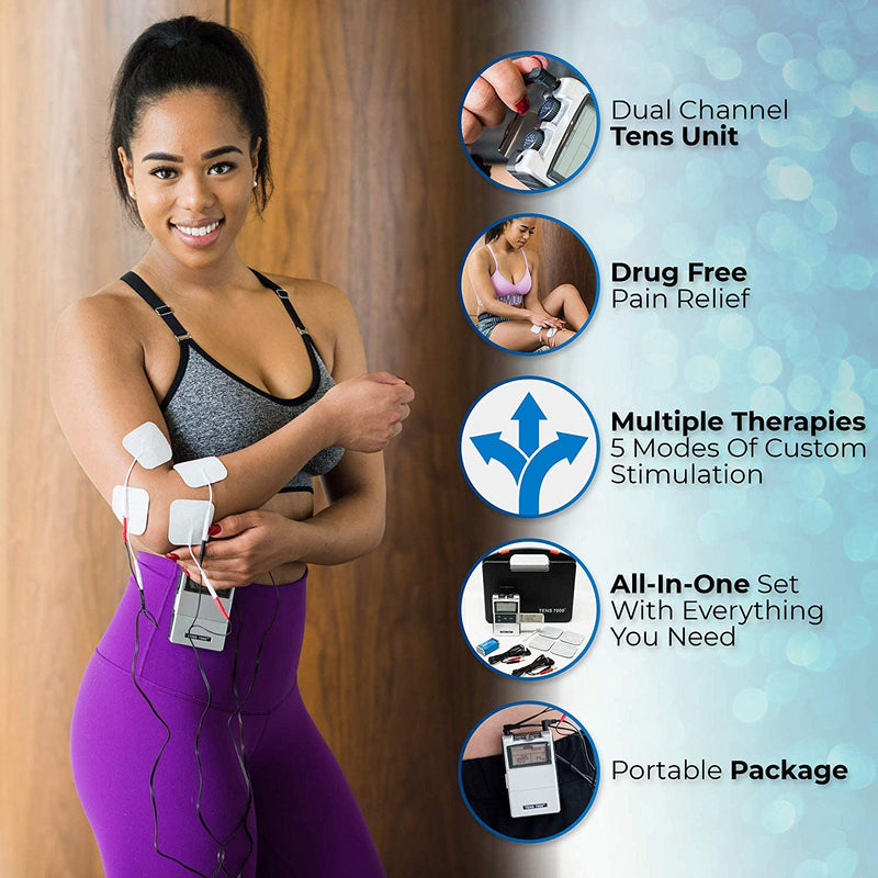 [Australia - AusPower] - TENS 7000 Digital TENS Unit With Accessories - TENS Unit Muscle Stimulator For Back Pain, General Pain Relief, Neck Pain, Muscle Pain 