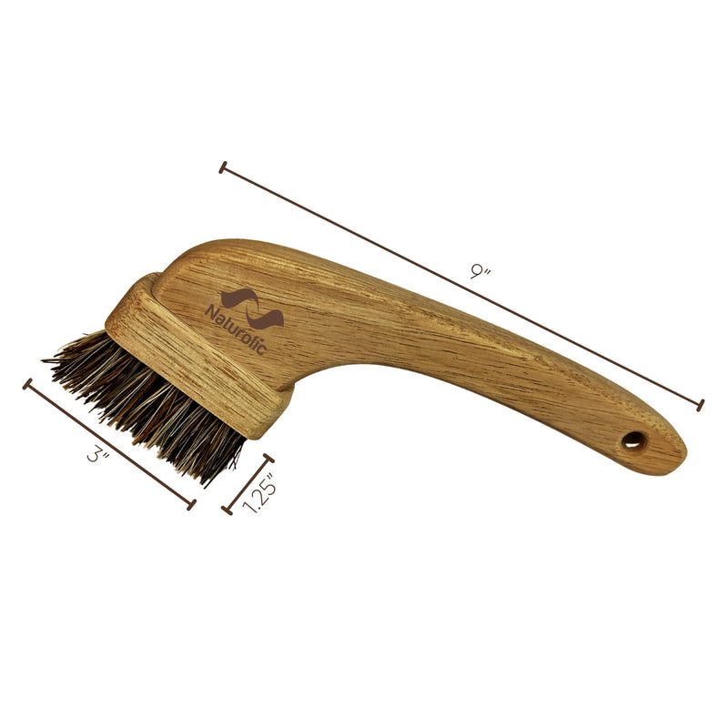 [Australia - AusPower] - Naturolic All-Natural Grout Brush Set | Palmyra and Tampico Bristles | Multi-Surface Deep Cleaner for Grout, Tile, Shower, Bathtub, Countertop | Eco Friendly Cleaning Products | Pack of 2 