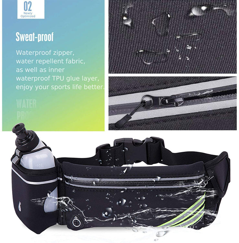 [Australia - AusPower] - Waterproof Running Belt Water Bottle Waist Pack,Sport Fanny Pack Running Pouch for Men Women Runners Mens Waist Bag,Phone Holder for iPhone 11 Pro Max Xs Xr X 8 7 6 Plus in Hybration,Workout,Jogging 