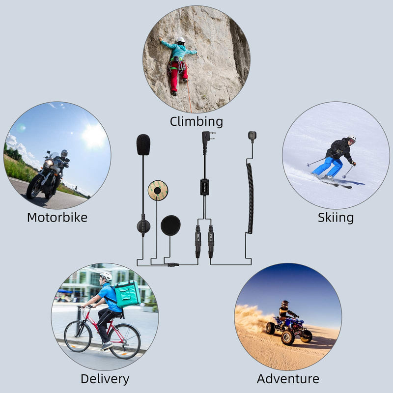 [Australia - AusPower] - Retevis Motorcycle Helmet Headset, Two Way Radio Earpiece for Retevis RT21 RT22 H-777 Baofeng UV5R 888S, with Finger PTT and Microphone (1 Pack) 
