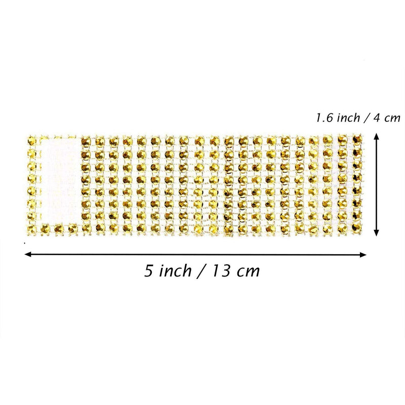 [Australia - AusPower] - Rhinestone Napkin Rings, BetterJonny 100 Pieces Gold Napkin Holder Plastic Chair Sash Bows, Mesh Bling Diamond Adornment for Place Settings, Wedding Receptions, Dinner or Holiday Parties, Family Gathe 