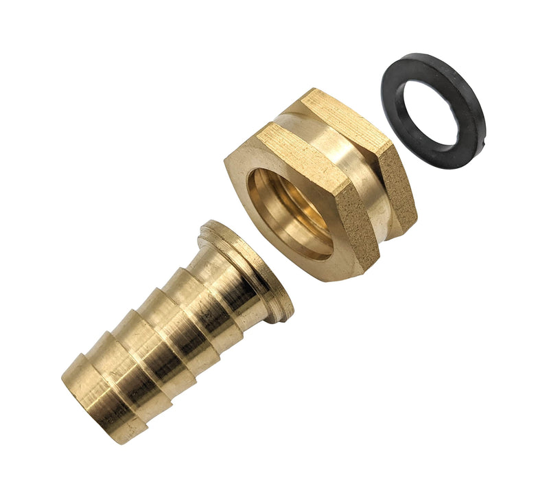 [Australia - AusPower] - GRIDTECH Brass Garden Hose Adapter Swivel Fitting, 5/8” Barb and 3/4” GHT Female Connector, Heavy-Duty High-Pressure Support, Rust and Corrosion Resistant 1 5/8" Hose Barb x 3/4" GHT Female 