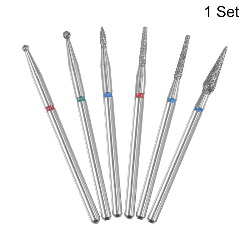 [Australia - AusPower] - uxcell Diamond Coated Grinding Head Drill Bit Set Polishing Trimming Carving Accessories for Rotary Tools, Assorted Shape 6pcs 