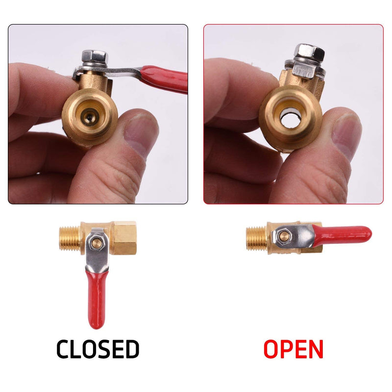[Australia - AusPower] - WYNNsky 1/4" Heavy Duty Air Compressor Brass Ball Valve Shut Off Switch, 1/4 Inch Male And Female NPT Thread Pipe Fitting 