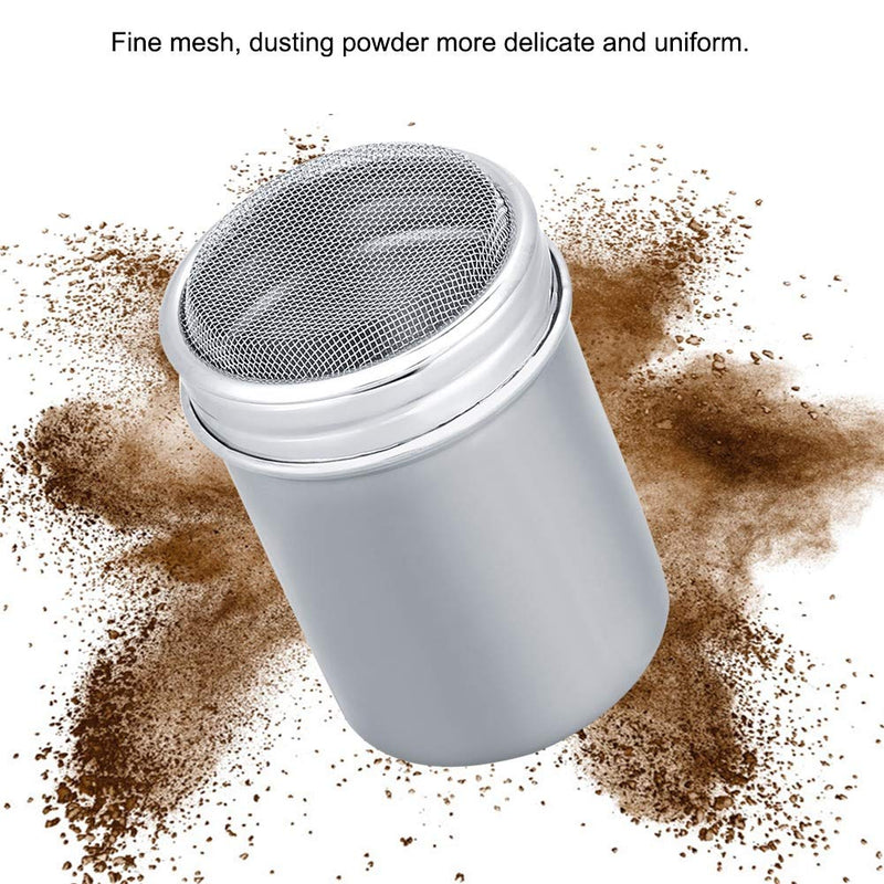 [Australia - AusPower] - Powdered Jar Stainless Steel Kitchen Bar Coffee Powder Dispenser Save Space Detachable Clean Easily Chocolate Shaker Cocoa Pepper Chili(L) L 