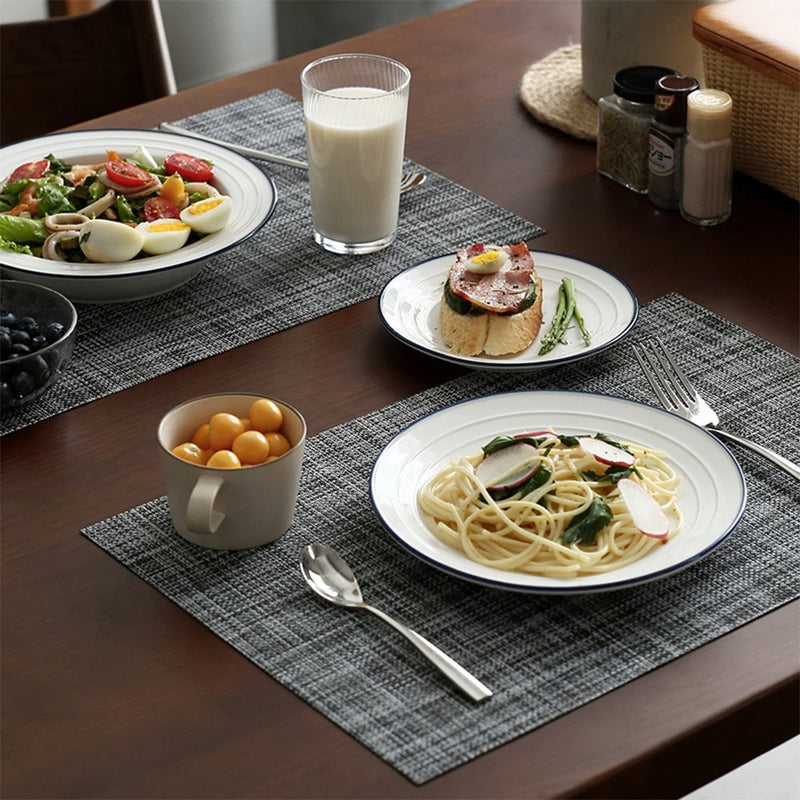 [Australia - AusPower] - homEdge PVC Placemat, 4 PCS of Non-Slip Heat Resistant Place Mats, Washable Vinyl Placemats, Set of 4 – Gray 