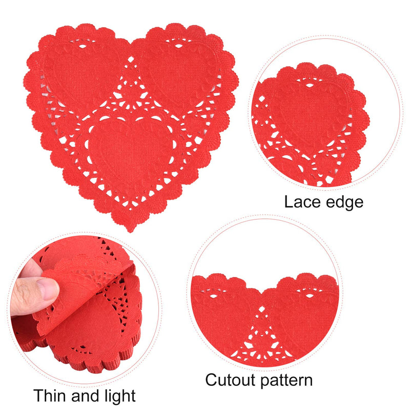 [Australia - AusPower] - TUPARKA 145pcs Valentine Heart Doilies Heart Shape Paper Doily for Valentine's Day Decoration Craft Party 