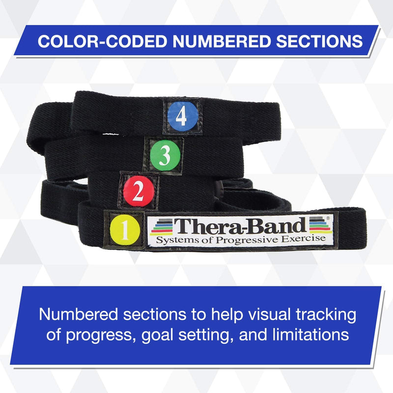 [Australia - AusPower] - TheraBand Stretch Strap with Loops to Increase Flexibility, Dynamic Stretching Tool for Athletes Including Dancers, Cheerleaders, Gymnasts, Runners, Pilates and Yoga Elastic Stretch Out Band New Version 