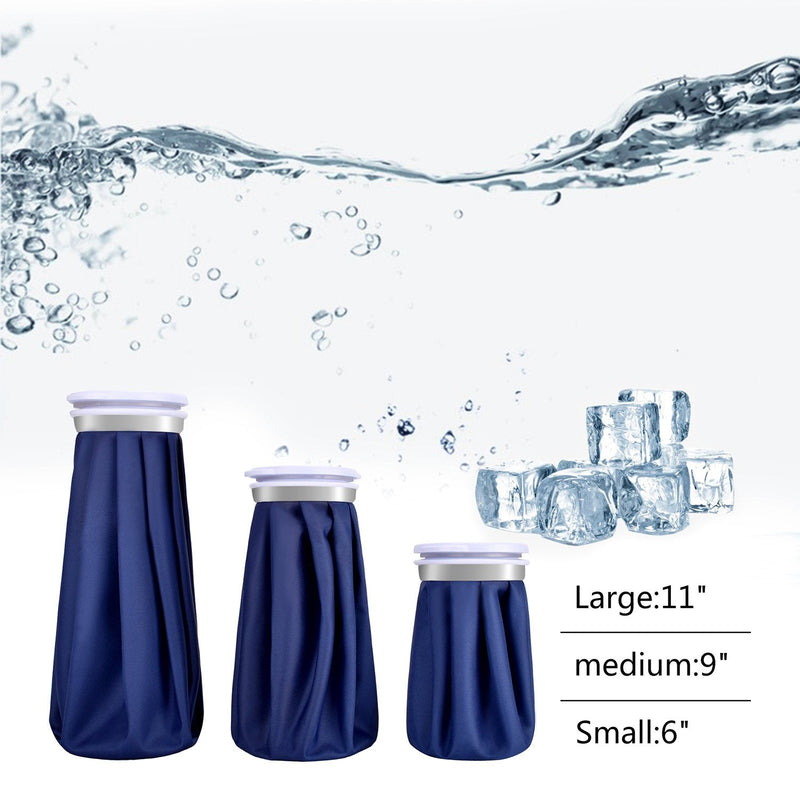 [Australia - AusPower] - Elitehood Ice Cold Pack Reusable Ice Bags Hot Water Bag for Injuries, Hot & Cold Therapy and Pain Relief with Elastic Breathable Support Wrap, 4-Pack, 3 Sizes (6"/9"/11"), (for Hot Therapy is 50-60℃) 