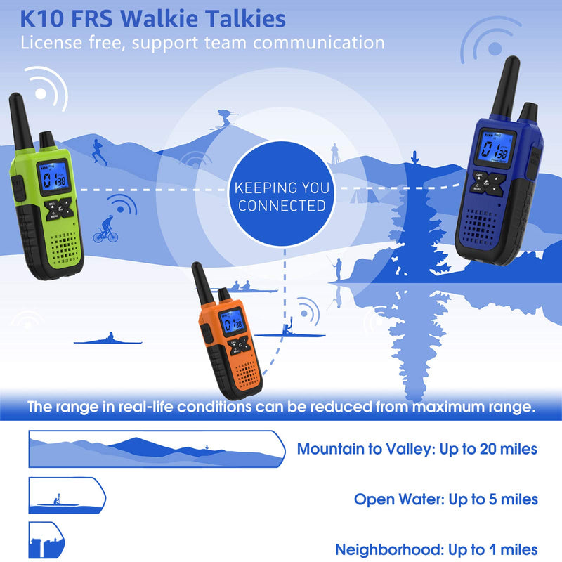 [Australia - AusPower] - 3 Long Range Walkie Talkies Rechargeable for Adults - NOAA 2 Way Radios Walkie Talkies 3 Pack - Long Distance Walkie-Talkies with Earpiece and Mic Set Headsets USB Charger Battery Weather Alert 