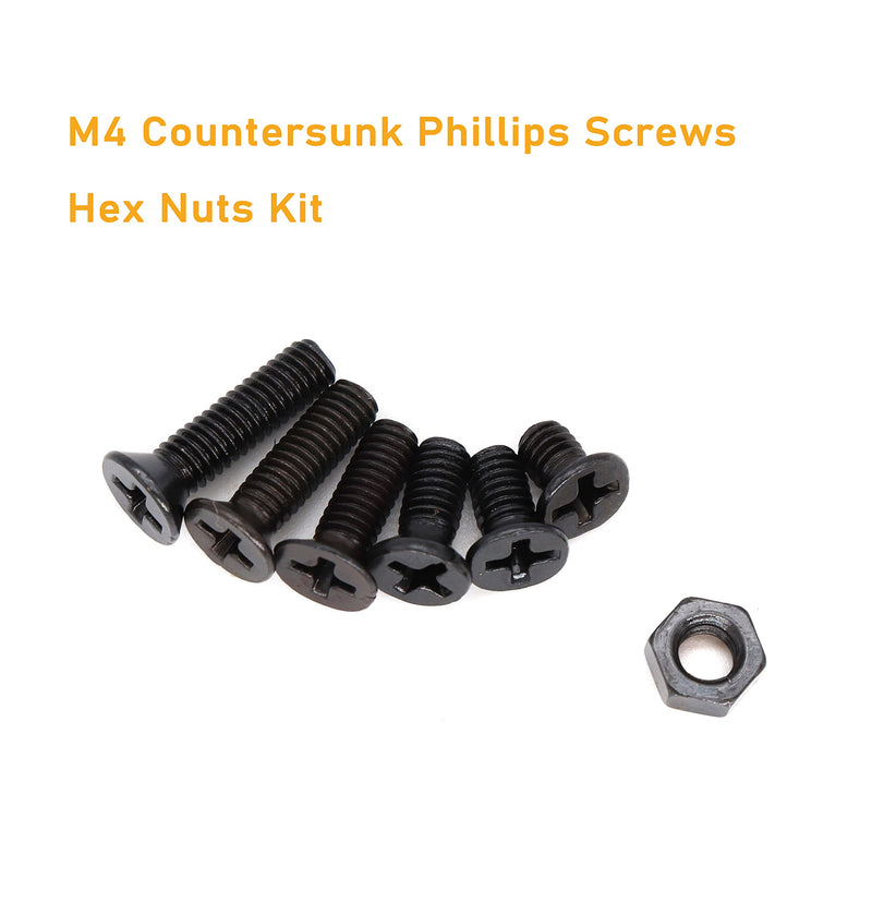 [Australia - AusPower] - binifiMux 220pcs M4 Flat Head Black Screw Nuts Kit, M4 x 6mm/ 10mm/ 12mm/ 16mm/ 18mm/ 20mm 